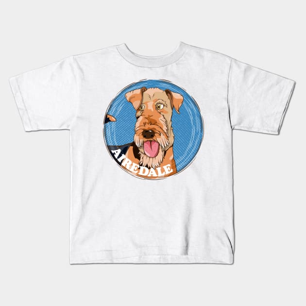 Airedale Terrier Kids T-Shirt by mailboxdisco